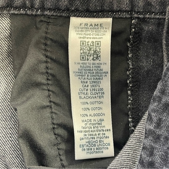 Frame Denim Classic Straight Leg Blackwater Overalls Size X-Small - Picture 14 of 16